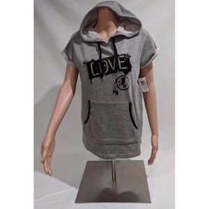 NFL Girl's Small Washington Redskins Cut‑Off‎ Sequin LOVE Hoodie Sweatshirt NEW